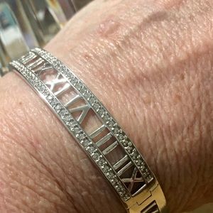 QVC Jewelry - Epiphany Diamonique Roman Numeral Bangle QVC Jewelry - Epiphany Diamonique Roman Numeral Bangle
